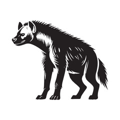 Hyena silhouette for artistic and digital media designs - Hyena black vector
