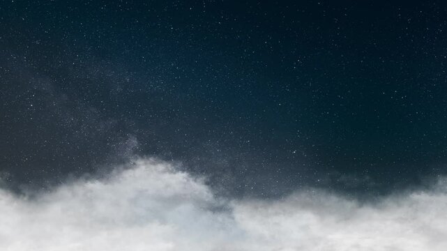 Starry blue sky with clouds looping animation abstract background