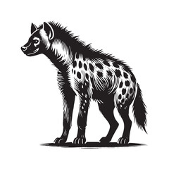 Detailed hyena silhouette for modern design purposes - Hyena black vector
