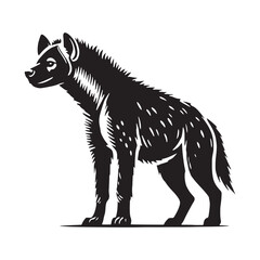 Simplified hyena silhouette for artistic digital projects - Hyena illustration - minimallest hyena vector
