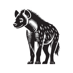 Hyena silhouette for versatile media and print applications - Hyena black vector
