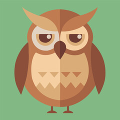A sad owl vector.