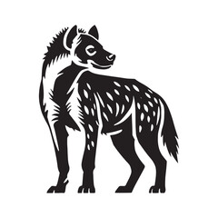 Simplified hyena silhouette for artistic projects - Hyena illustration - minimallest hyena vector
