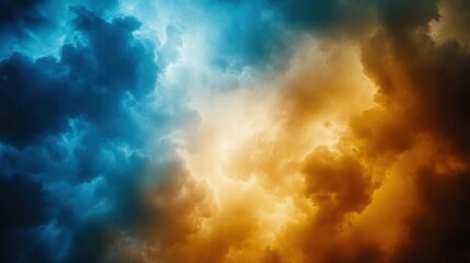 Obraz premium Stunning Abstract Sky with Dramatic Cloud Patterns in Vibrant Shades of Blue and Orange Capturing the Beauty of Nature in a High-Resolution Stock Image