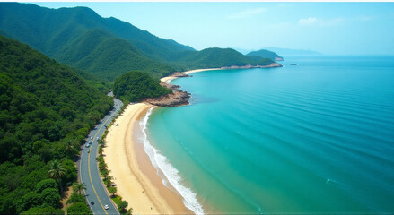 view of the sea from the mountain