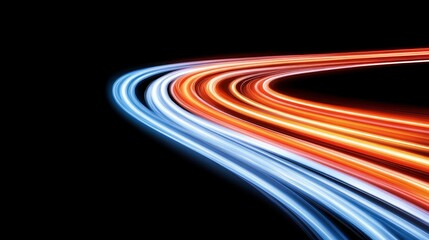 Abstract Light Trails Dynamic Curves of Speed and Energy