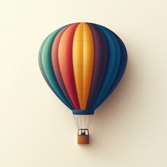 Naklejka premium Colorful Hot Air Balloon in Minimalist Design 