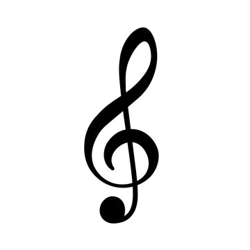 treble clef icon. Musical note icon