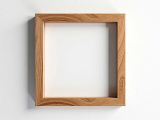 Brown Wooden Picture Frame, White Background, Photorealistic, High-Quality,  Elegant, Neutral