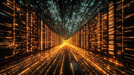 A dynamic flowing data technology background symbolizing chaotic information streams, visualizing the complexity and interconnectedness of modern data systems in a digital world

