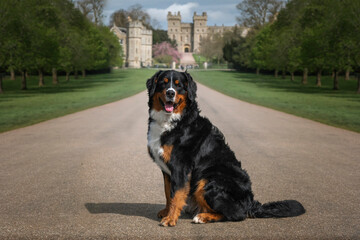 Bernese Mountain Dog on Windsor Long Walk