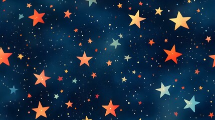 Fototapeta premium Colorful Star Pattern on Dark Background