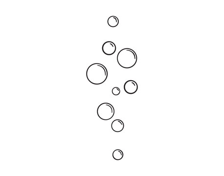 bubbles of fizzy drink or bubbles in the water from fish doodle hand drawn icon. Outline drawing bubbles in the water line clipart symbol