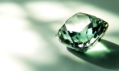 Fototapeta premium Green gem with light and shadow.