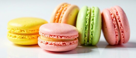 Obraz premium Colorful Macarons - Vibrant Dessert Photography