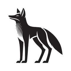 Minimalistic jackal silhouette for media applications - Jackal black vector
