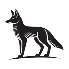 Majestic jackal silhouette for design projects - Jackal black vector
