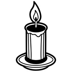 Candlelight vector silhouette black design white background