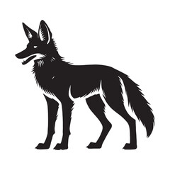 Minimalistic jackal silhouette for digital applications - Jackal illustration - minimallest jackal vector
