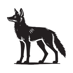 Stylish jackal silhouette for creative print designs - Jackal illustration - minimallest jackal vector
