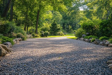 Obraz premium A pebble strewn gravel path