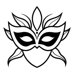 Celebration Mask silhouette black design white background