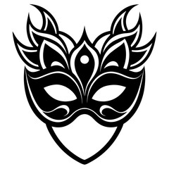 Celebration Mask silhouette black design white background