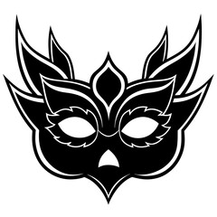Celebration Mask silhouette black design white background
