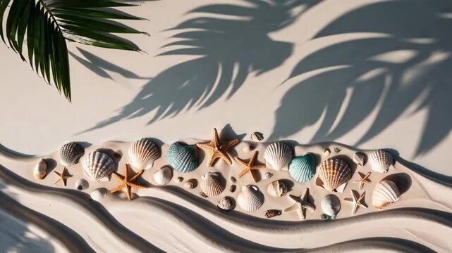 sand, beautiful shells, background

