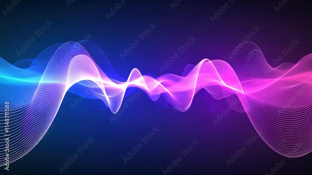 Poster vibrant digital waveform design with smooth gradients and dynamic flow