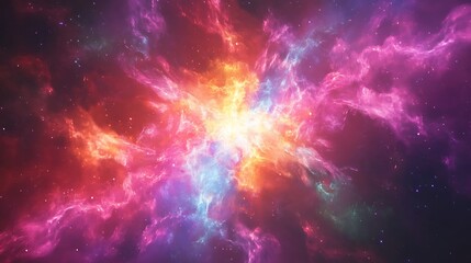 Obraz premium Vibrant Nebula Cosmic Explosion Of Color And Light