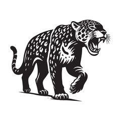 Unique jaguar silhouette for modern media applications - Jaguar illustration - minimallest jaguar vector
