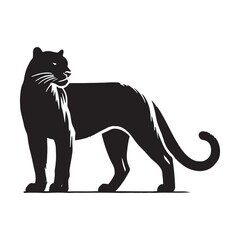 Detailed jaguar silhouette for unique creative applications - Jaguar black vector
