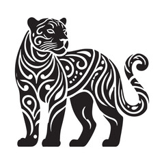 Creative jaguar silhouette for artistic projects - Jaguar black vector
