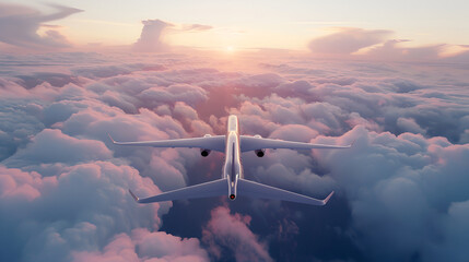 Modern commercial plane at high speed flying