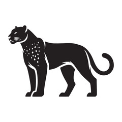 Powerful jaguar silhouette for unique media designs - Jaguar black vector
