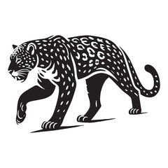 Majestic jaguar silhouette for digital design projects - Jaguar black vector
