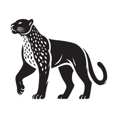 Bold jaguar silhouette for modern media applications - Jaguar black vector
