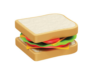 Healthy Sandwich Food 3D Icon illustration