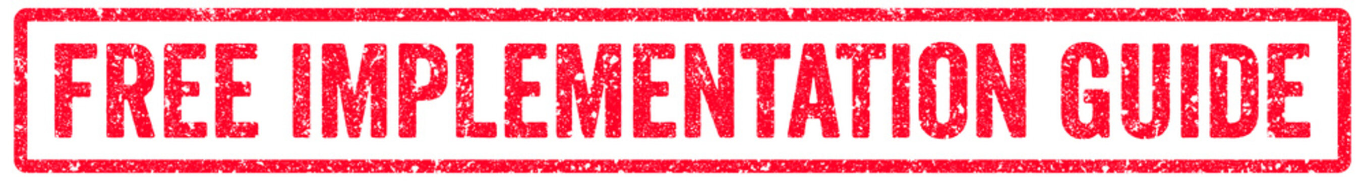 Free Implementation Guide Stamp Transparent Seal, Red Grunge Free Implementation Guide Word Rubber Stamp Seal