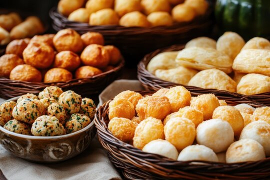 Assorted traditional Brazilian savory bites