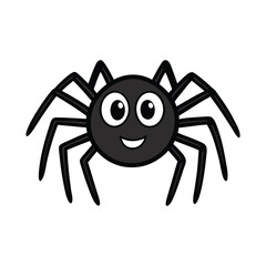 Spider With Cute Face Vector Illustration