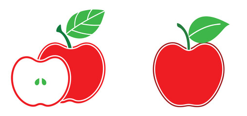  Two Apple vector illustration