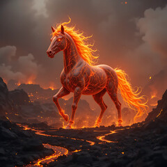 Obraz premium a fire horse 