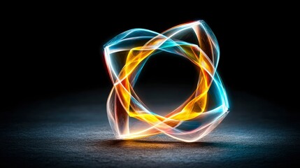 Abstract Glowing Orb Intertwined Energy and Light