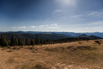 Serene Mountain Landscape Under a Clear Blue Sky