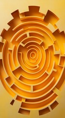 Abstract golden maze design for creative projects.