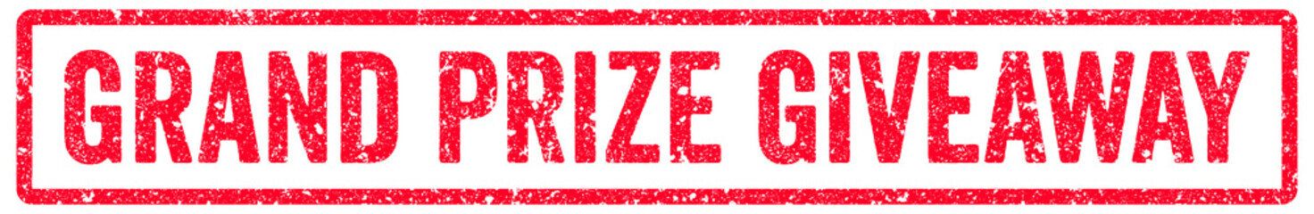 Grand Prize Giveaway Stamp Transparent Seal, Red Grunge Grand Prize Giveaway Word Rubber Stamp Seal