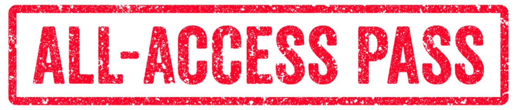 All-Access Pass Stamp Transparent Seal, Red Grunge All-Access Pass Word Rubber Stamp Seal