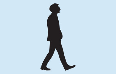 Vector art of businessman silhouette isolated on white background